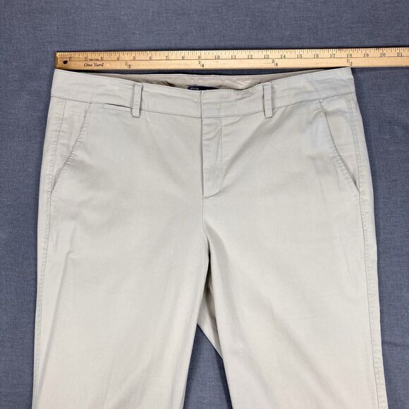 Vince Chino Pants Women 14 Cream Straight Leg Classic Career Preppy Basic Casual - Picture 9 of 14